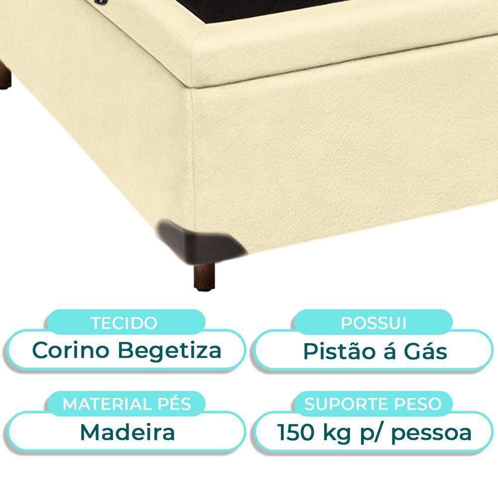 Cama Box Baú Solteiro Bege Nature 88x188 - 2