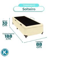 Cama Box Baú Solteiro Bege Nature 88x188