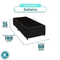Cama Box Bau Solteiro Blindado Nature Preto 88x188