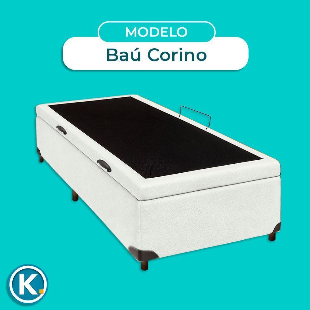 Cama Box Bau Solteiro Blindado Nature Branco 88x188 - 4