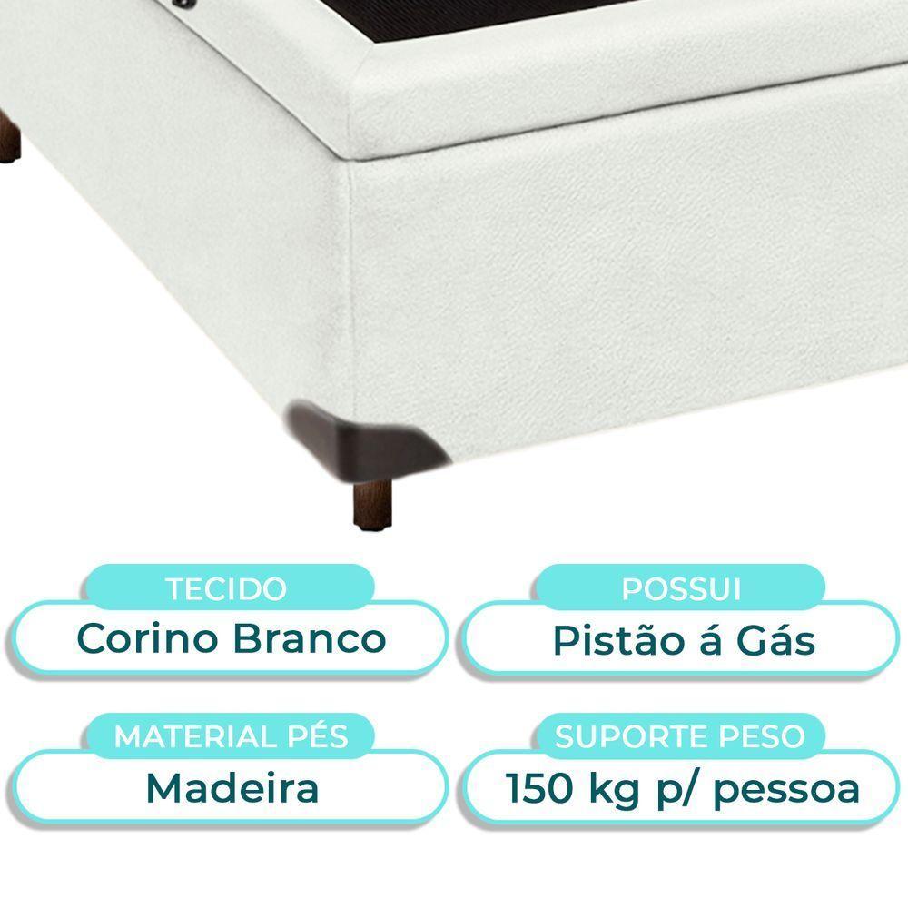 Cama Box Bau Solteiro Blindado Nature Branco 88x188 - 5