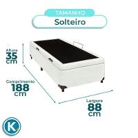 Cama Box Bau Solteiro Blindado Nature Branco 88x188 - 3