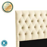 Cabeceira Estofada Queen Luna Nature Veludo Perola 158x136