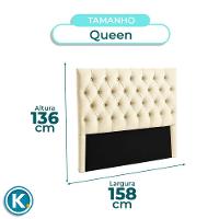 Cabeceira Estofada Queen Luna Nature Veludo Perola 158x136 - 5