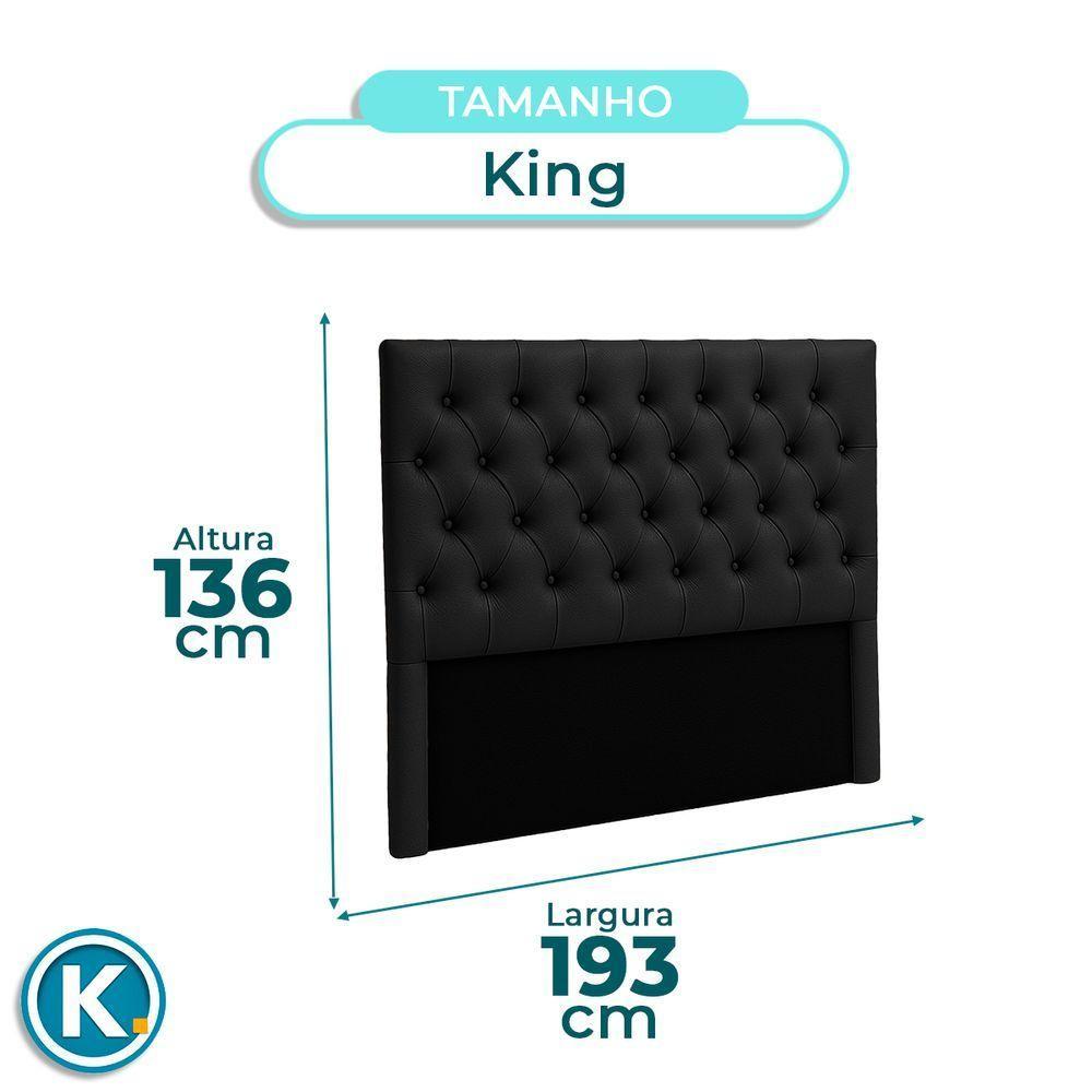 Cabeceira Estofada King Luna Nature Material Sintético Preto 193x136 - 4