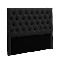 Cabeceira Estofada King Luna Nature Material Sintético Preto 193x136 - 1