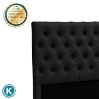 Cabeceira Estofada King Luna Nature Material Sintético Preto 193x136 - 3