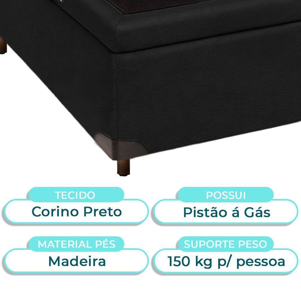 Cama Box Baú Solteiro Preto Nature 88x188 - 2