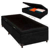 Cama Box Baú Solteiro Preto Nature 88x188 - 1