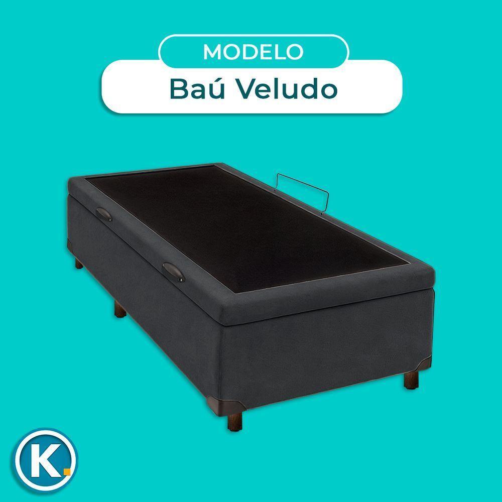 Cama Box Baú Solteiro Cinza Nature 88x188 - 3