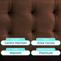 Cabeceira Estofada Queen Alice Nature Material Sintético Marrom 158x136 - 5