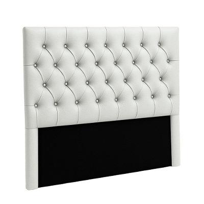 Cabeceira Estofada King Luna Nature Material Sintético Branco 193x136