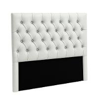 Cabeceira Estofada King Luna Nature Material Sintético Branco 193x136 - 1