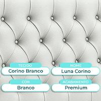 Cabeceira Estofada King Luna Nature Material Sintético Branco 193x136