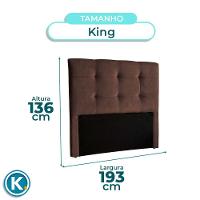Cabeceira Estofada King Alice Nature Veludo Cafe 193x136