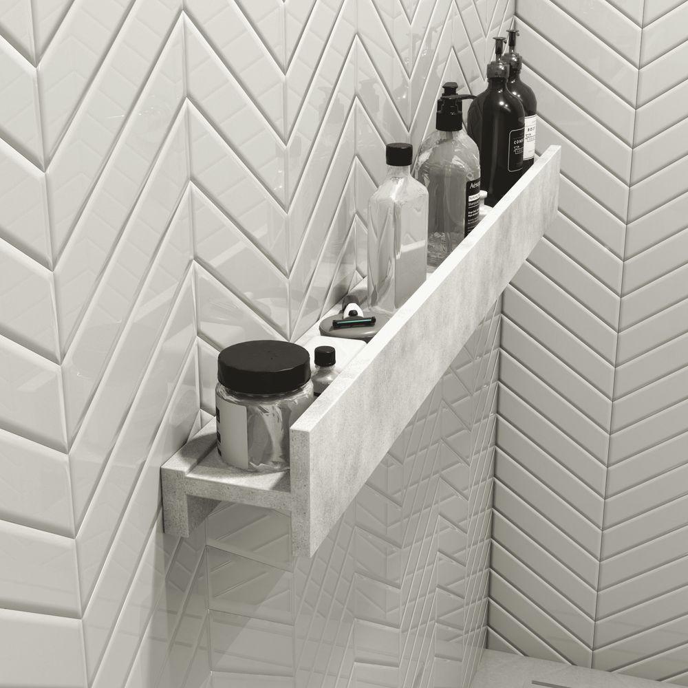 Porta Shampoo Linear 100cm Concreto - 3