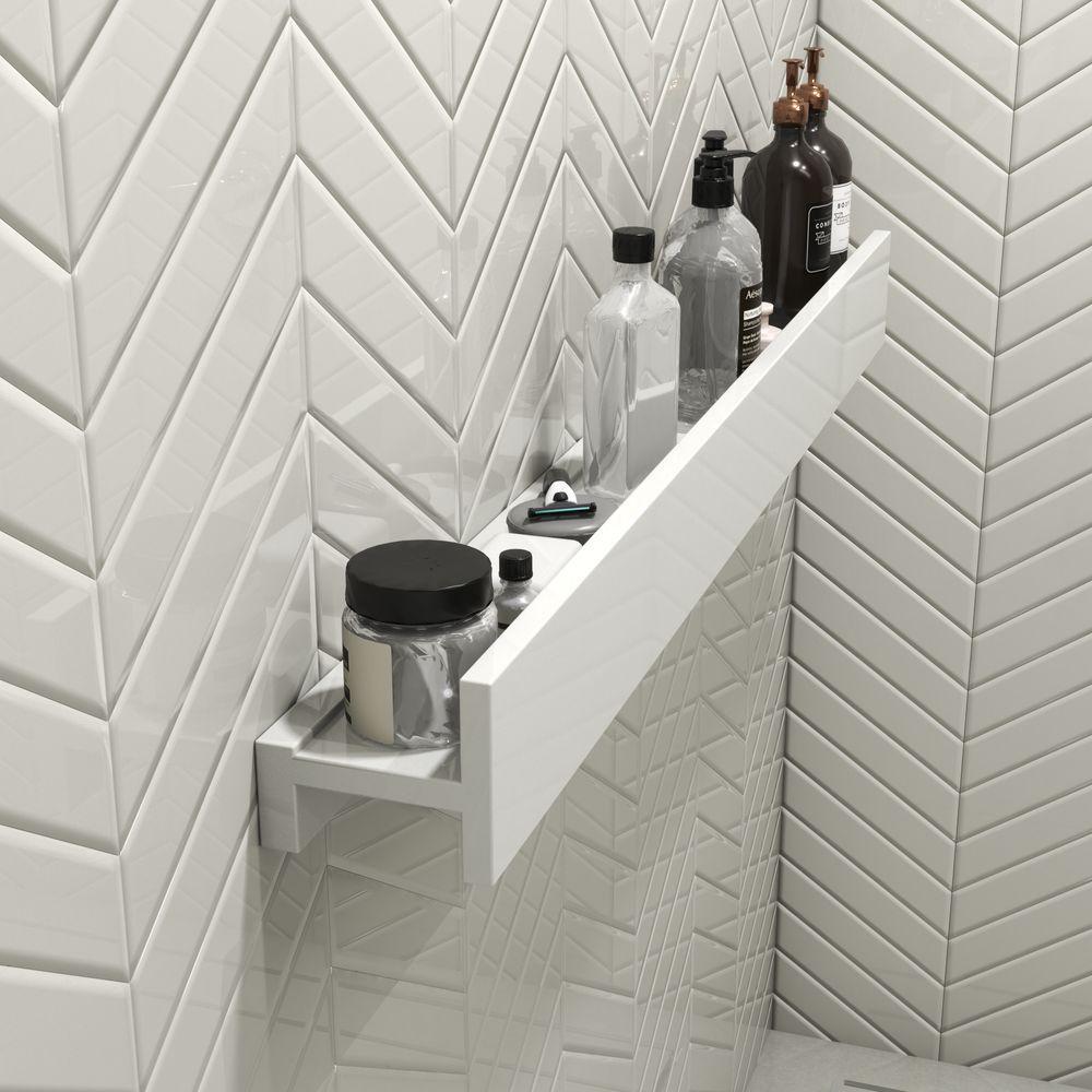 Porta Shampoo Linear 100cm Branco Standard - 3