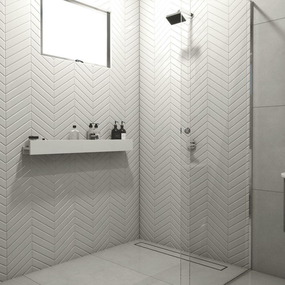 Porta Shampoo Linear 100cm Branco Standard - 5