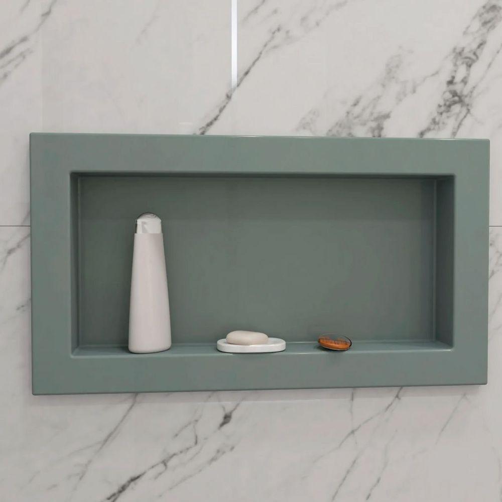 Nicho Para Banheiro Pedra 37x67cm Chumbo Fosco - 2