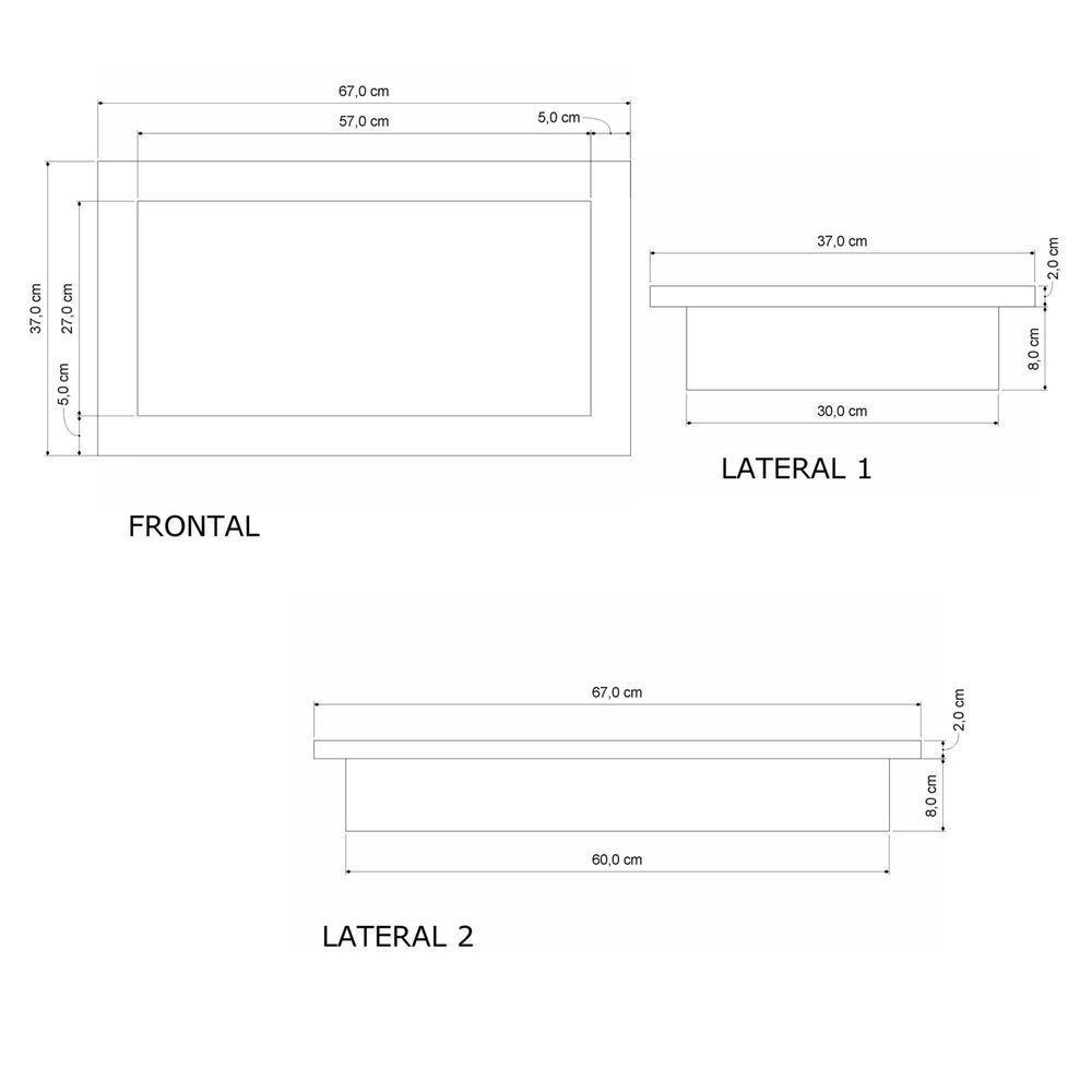 Nicho Para Banheiro Pedra 37x67cm Chumbo Fosco - 3