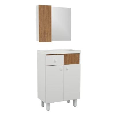 Kit Gabinete Banheiro Vittoria 60x34cm Jequitibá