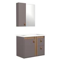 Gabinete Para Banheiro Olivia 60cm Suspenso Havana/jequitibá - 1