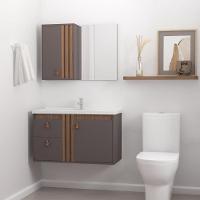 Gabinete Para Banheiro Olivia 60cm Suspenso Havana/jequitibá - 2