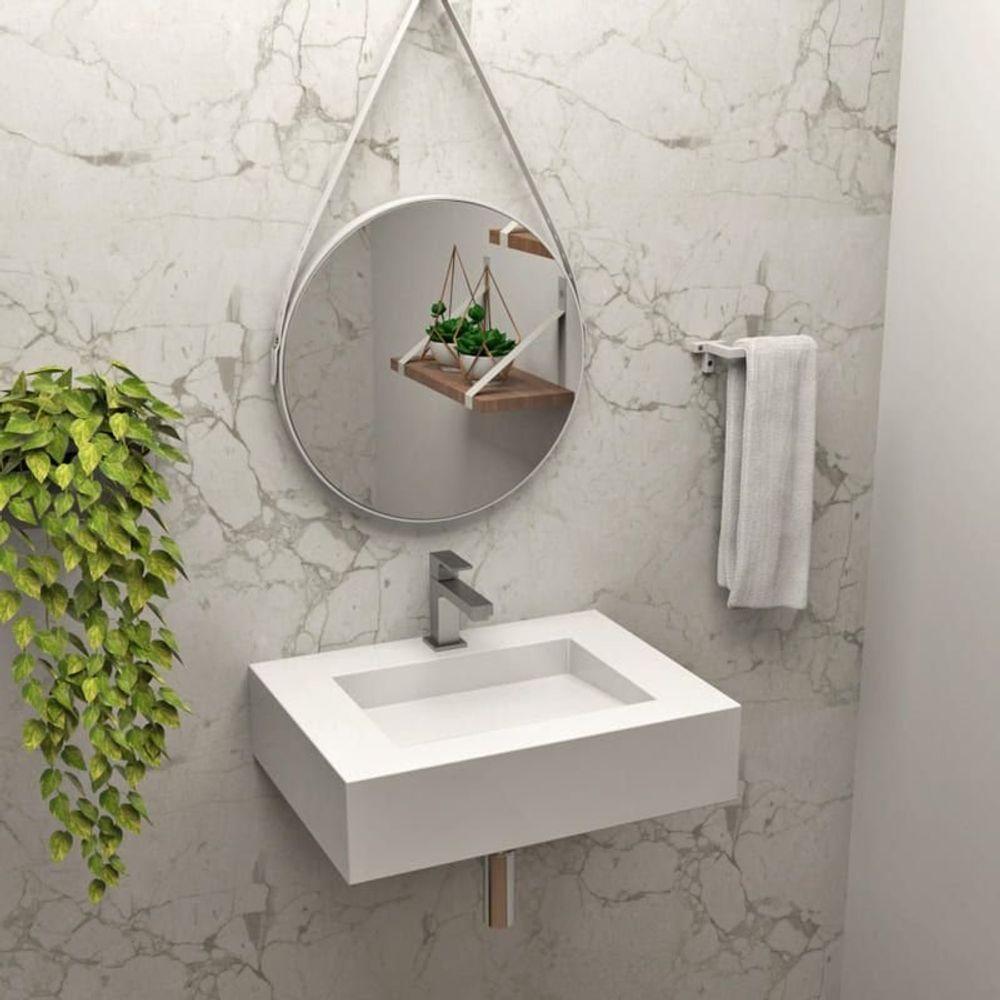 Espelheira Adnet 50 Cm Com Alça Branco - 2