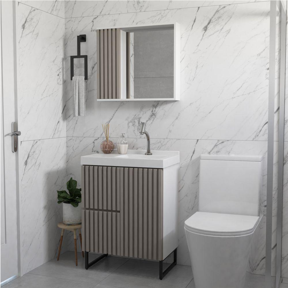 Espelheira Ripado 60 Cm Branco/santiago - 2