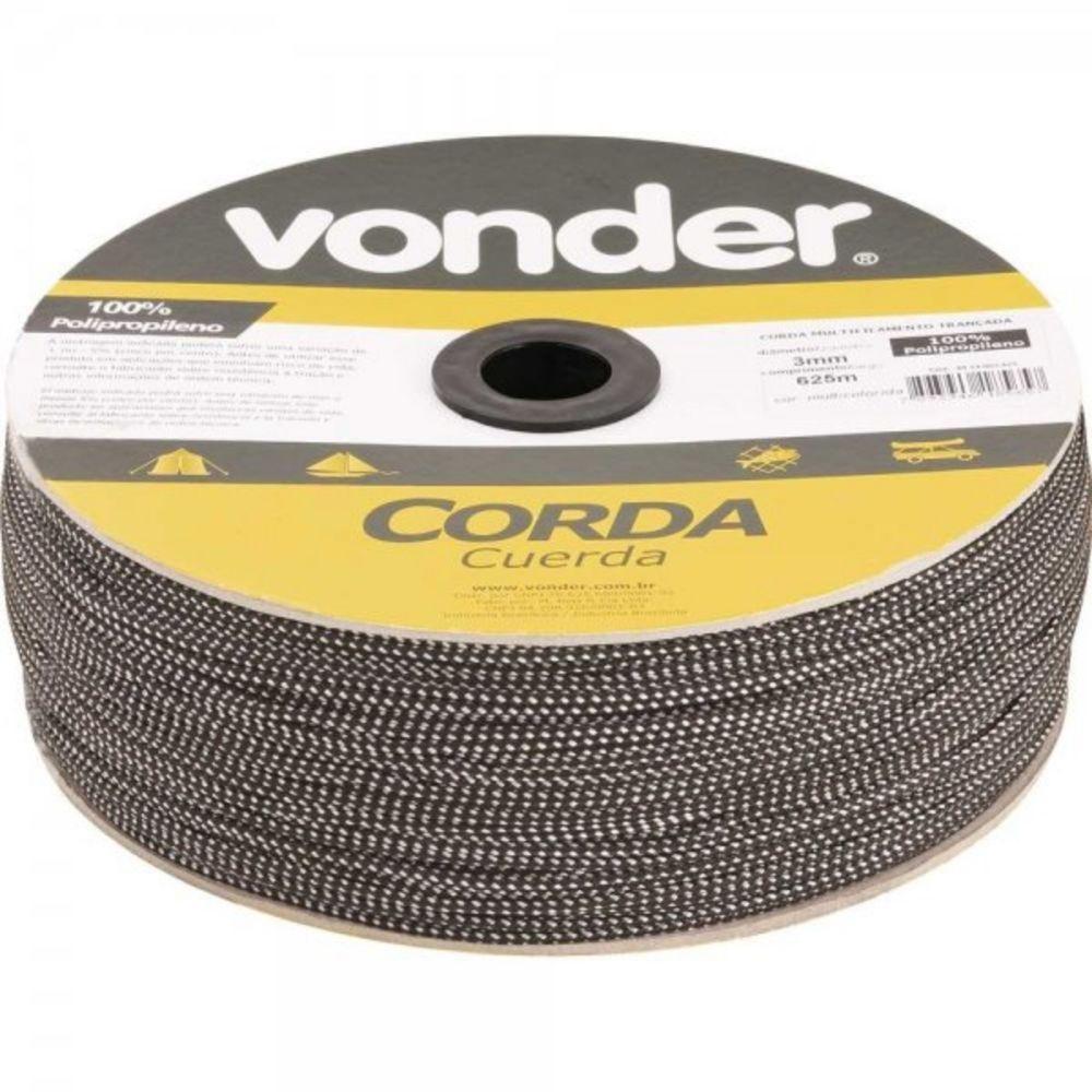 Corda Trançada 3mmx625m 2,7kg Amarela Vonder - 1