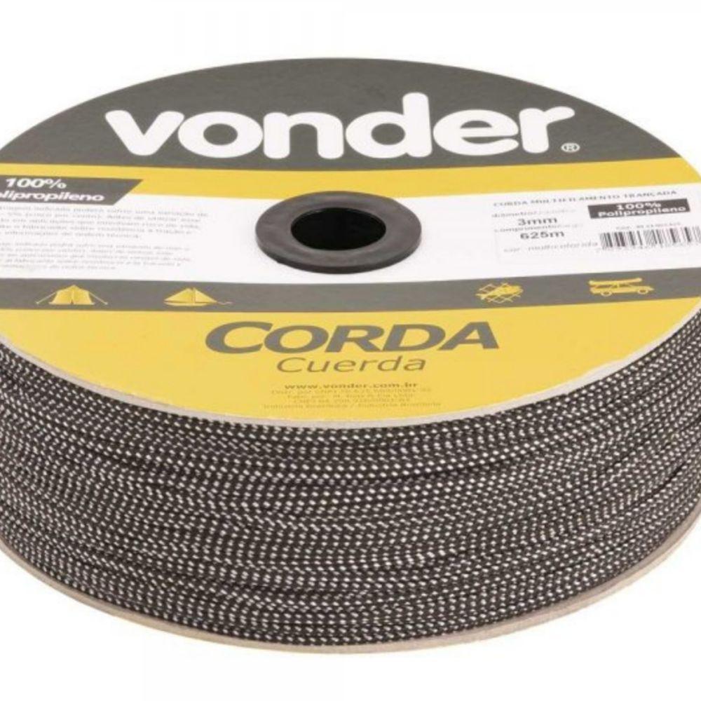 Corda Trançada 3mmx625m 2,7kg Amarela Vonder - 4
