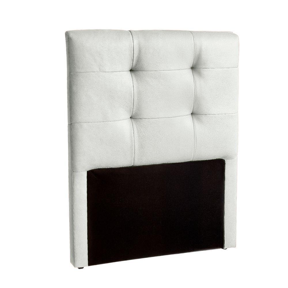 Cabeceira Estofada Solteiro Alice Nature Material Sintético Branco 88x136 - 1