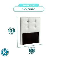 Cabeceira Estofada Solteiro Alice Nature Material Sintético Branco 88x136 - 2