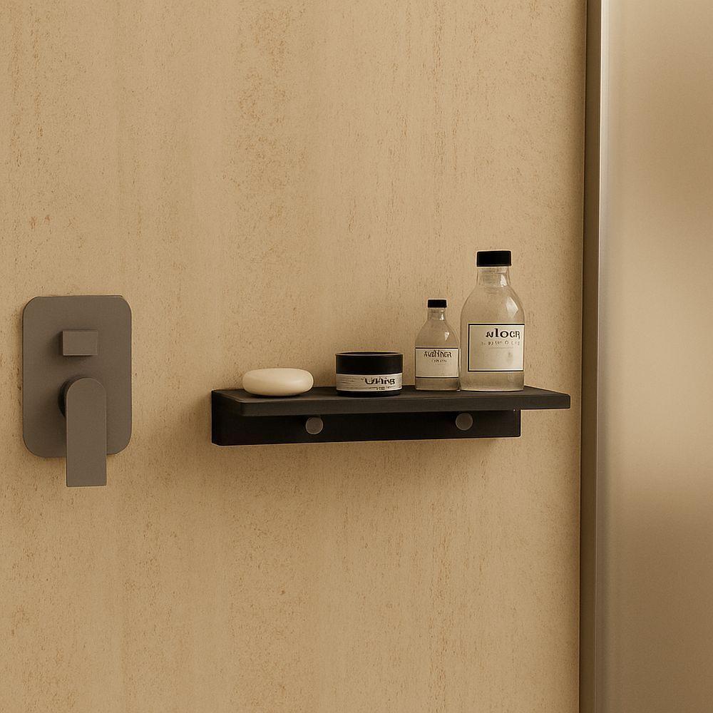 Prateleira Porta Shampoo Slim 40cm Chumbo Fosco - 2