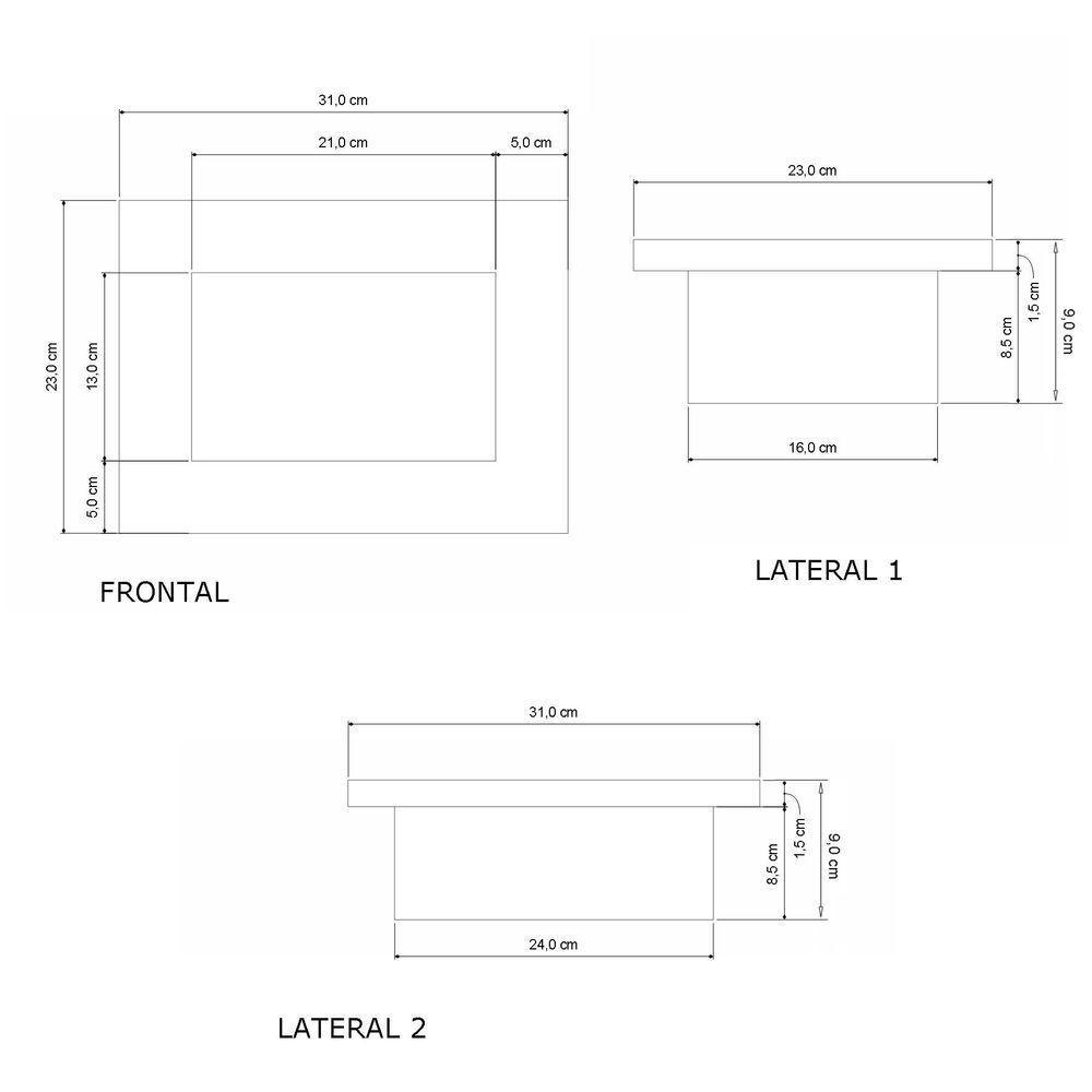 Nicho Porta Papel 23x31cm Preto Fosco - 3