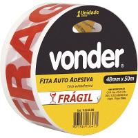Fita Adesiva Para Embalagem 48mmx50m Branca Frágil - Vonder - 2