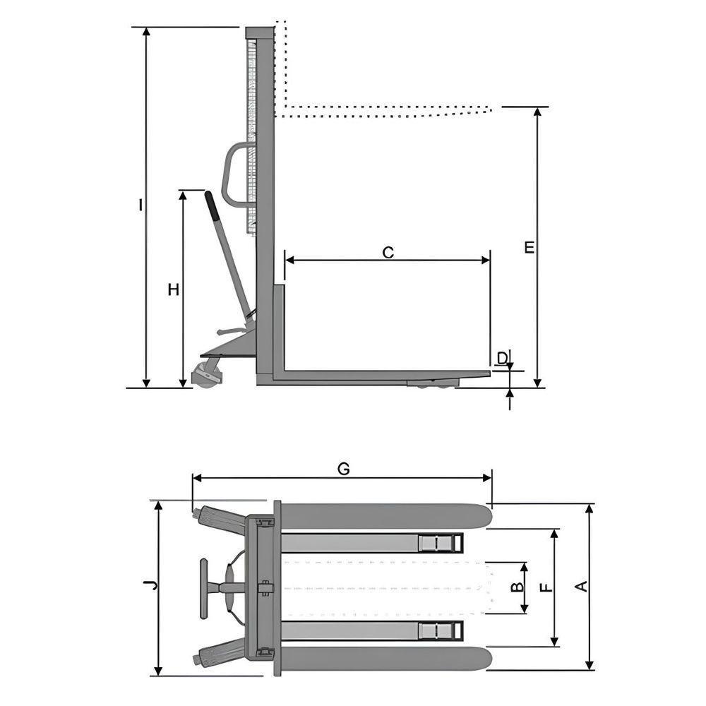 Paleteira Carro Hidráulico Elétrica 1500kg 550x1150 Mm Bat. Lithium 220v 50hz Tpe1500 Bovenau - 4