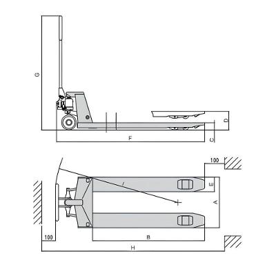 Paleteira Carro Hidráulico 2500kg 685x1150 Mm Roda Duplo Nylon Tp2530 Bovenau