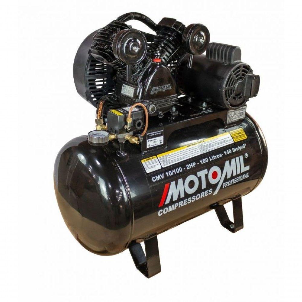 Compressor 140lbs 2hp Trifásico 220-380v Cmv-10-100 Motomil - 1