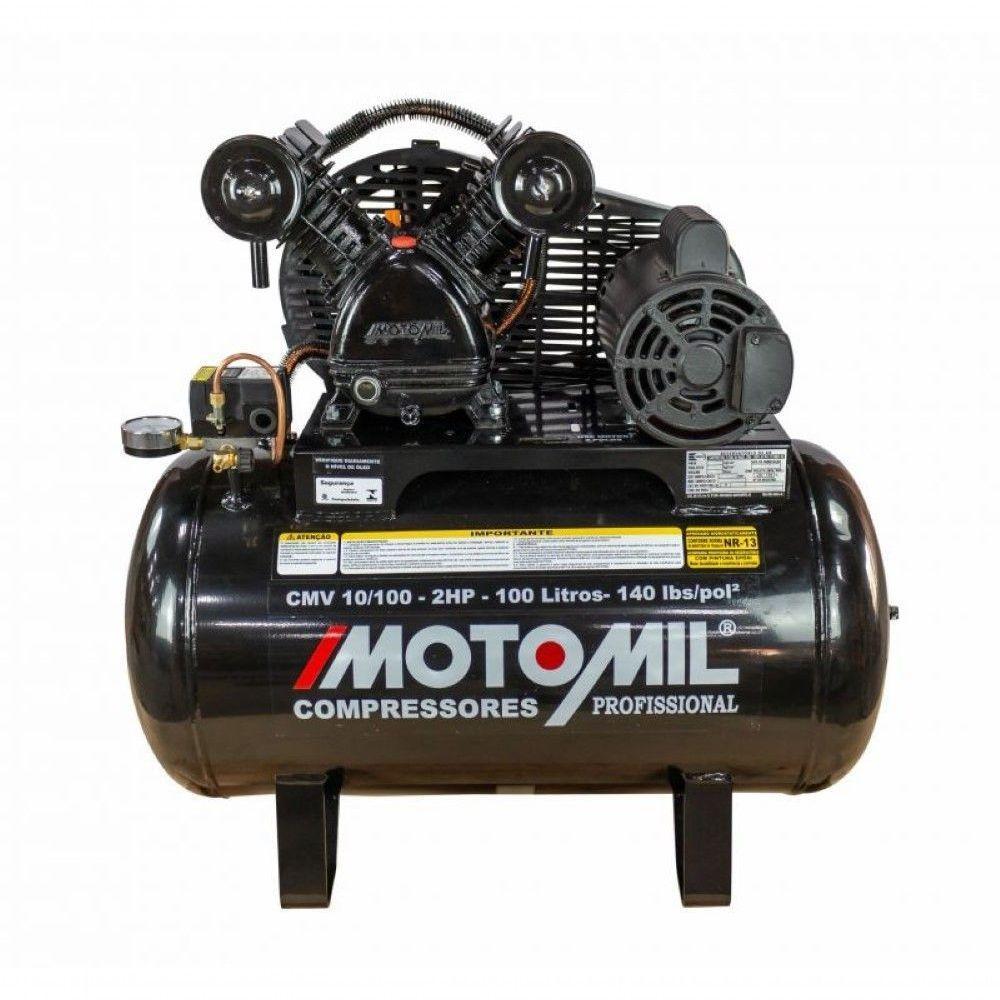 Compressor 140lbs 2hp Trifásico 220-380v Cmv-10-100 Motomil - 3