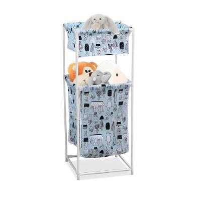 Cesto De Roupa Duplo Roupeiro 2 Andares Organizador Divisórias Multiuso De Banheiro Quarto Lavanderia Brinquedos