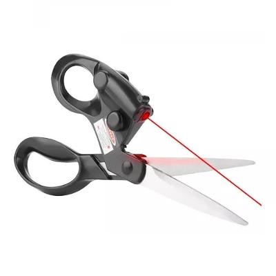 Tesoura Com Mira Laser Guia Corte Tecidos Patchwork Artesanato Papel Raio Precisão Multiuso Costura Hobby