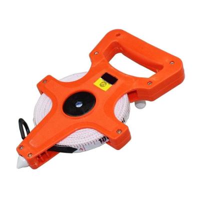 Trena 50 Metros Métrica Gigante Fibra De Vidro Medição Com Manivela Caixa Aberta Profissional