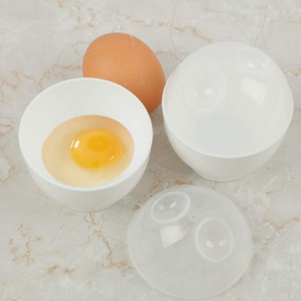 Kit 2 Forma Cozinhar Ovos Microondas Pote Recipiente Omelete Fácil Vapor Fitness Pote Egg Cozinha Saudável Rápida - 4
