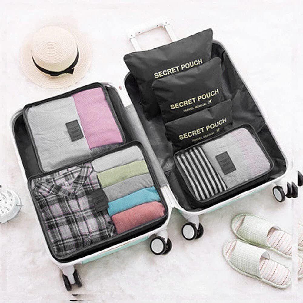 Organizador Mala Viagem Kit Completo 6 Peças Necessaire Porta Guarda Roupas Sapatos Biquíni Multiuso Zíper Luxo - 3