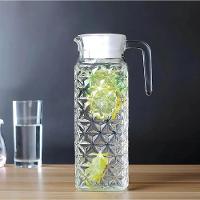 Jarra Vidro 1 Litro Diamond Tampa Suqueira Cristal Suco Água Bebidas Porta De Geladeira Alça Decorada Transparente - 5
