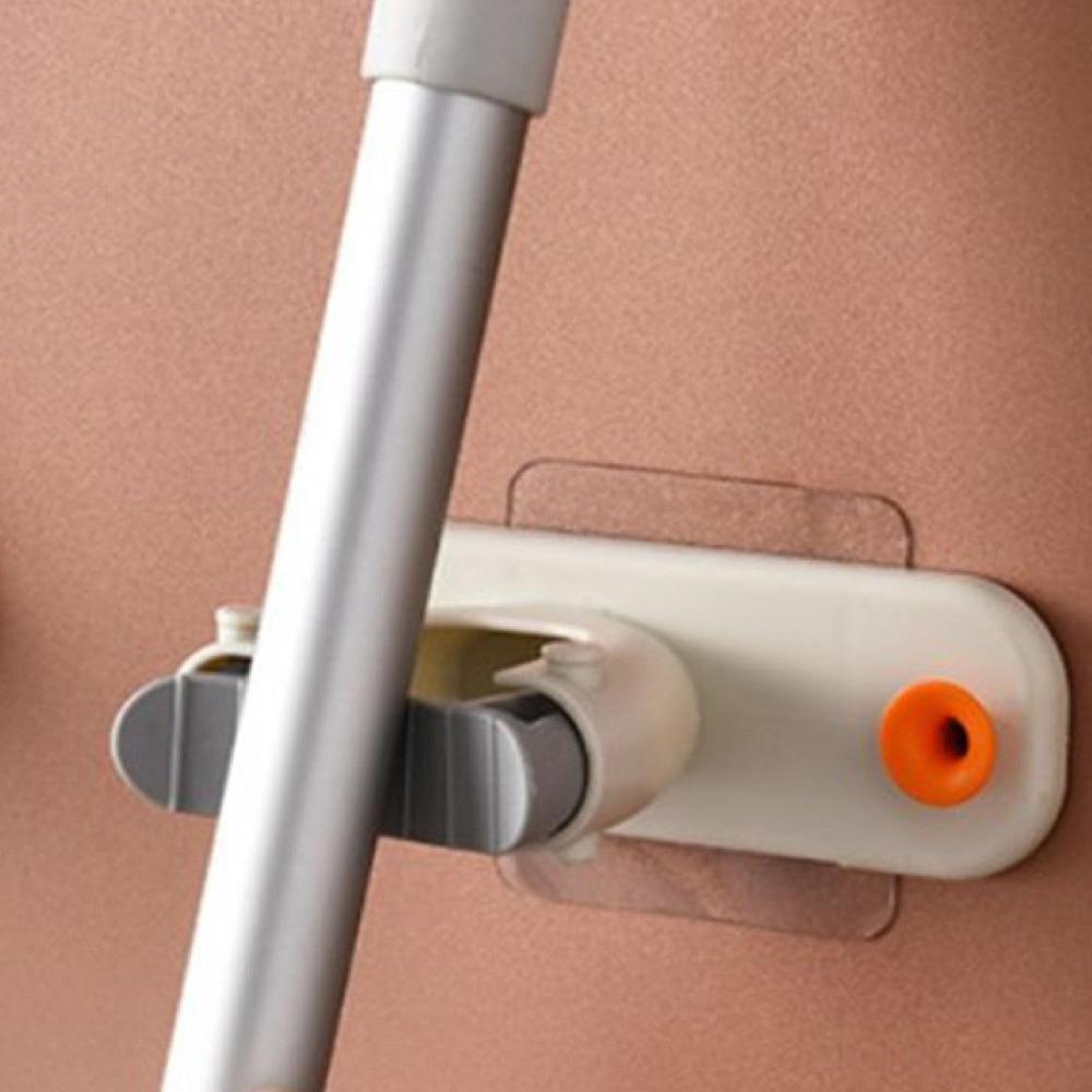 Suporte Vassoura Rodo Parede Adesivo Porta Multifuncional 2 Em 1 Gancho Pendura Pano Toalha Guarda Chuva Porta Objetos - 6