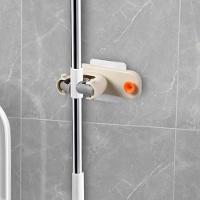 Suporte Vassoura Rodo Parede Adesivo Porta Multifuncional 2 Em 1 Gancho Pendura Pano Toalha Guarda Chuva Porta Objetos - 5