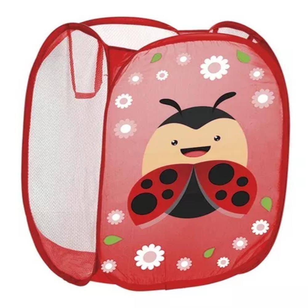 Cesto Organizador Roupa Suja Brinquedos Infantil Telado Multiuso Quarto Banheiro Lavanderia Joaninha - 6