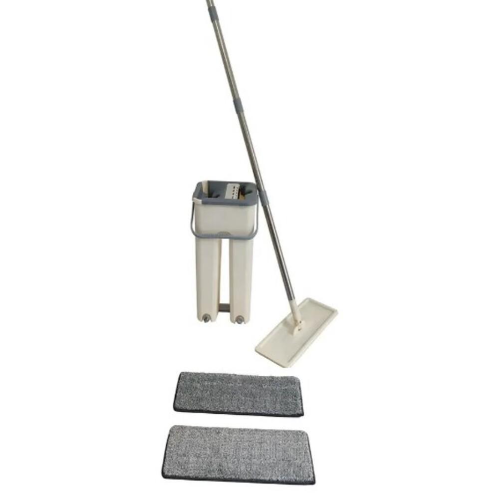 Mop Duplo Rodo Mágico Vassoura Flat Balde Limpeza De Piso Multiuso Esfregão Vertical Lava Seca Refil - 2